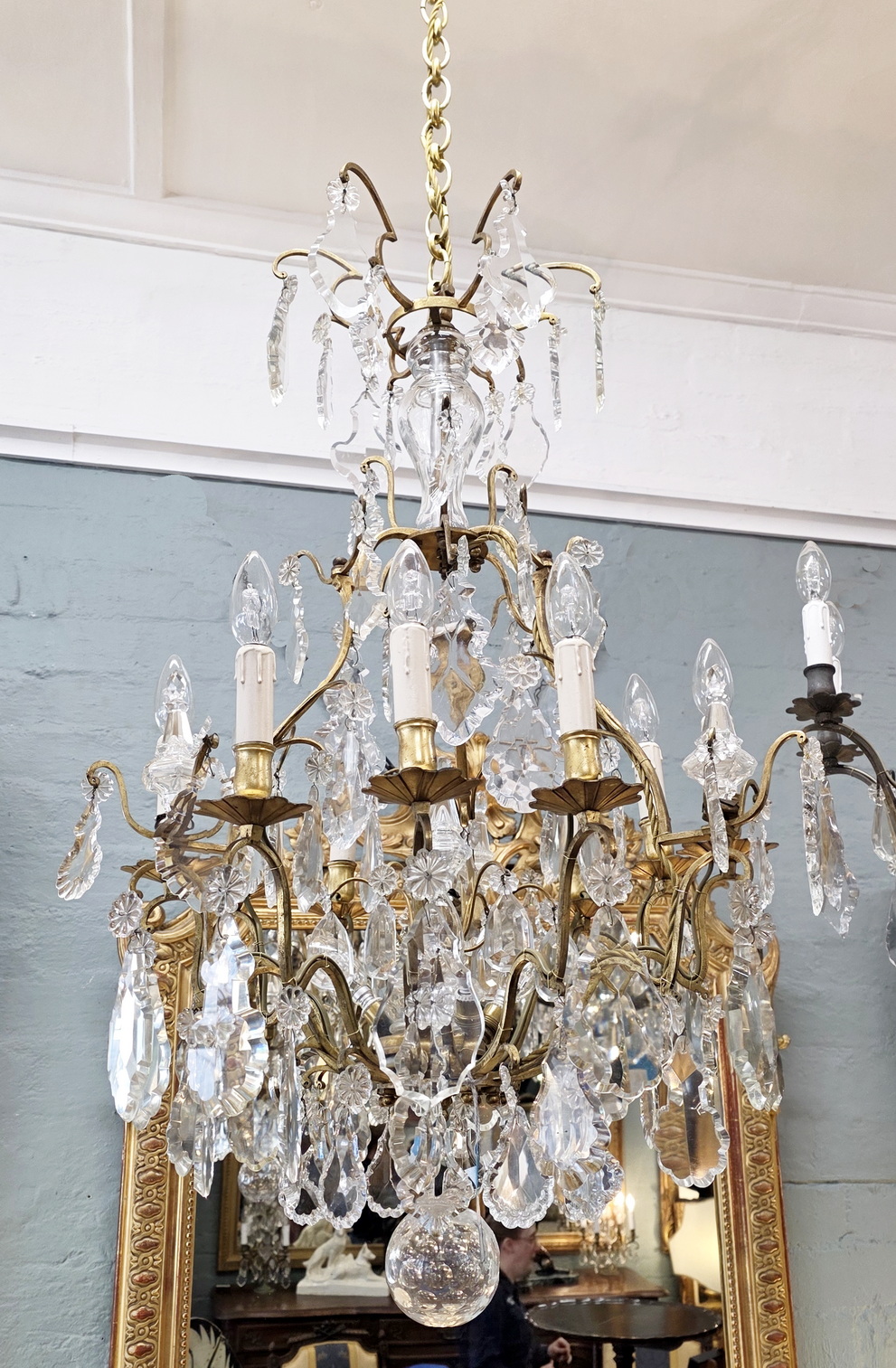 A large French Cage Chandelier 